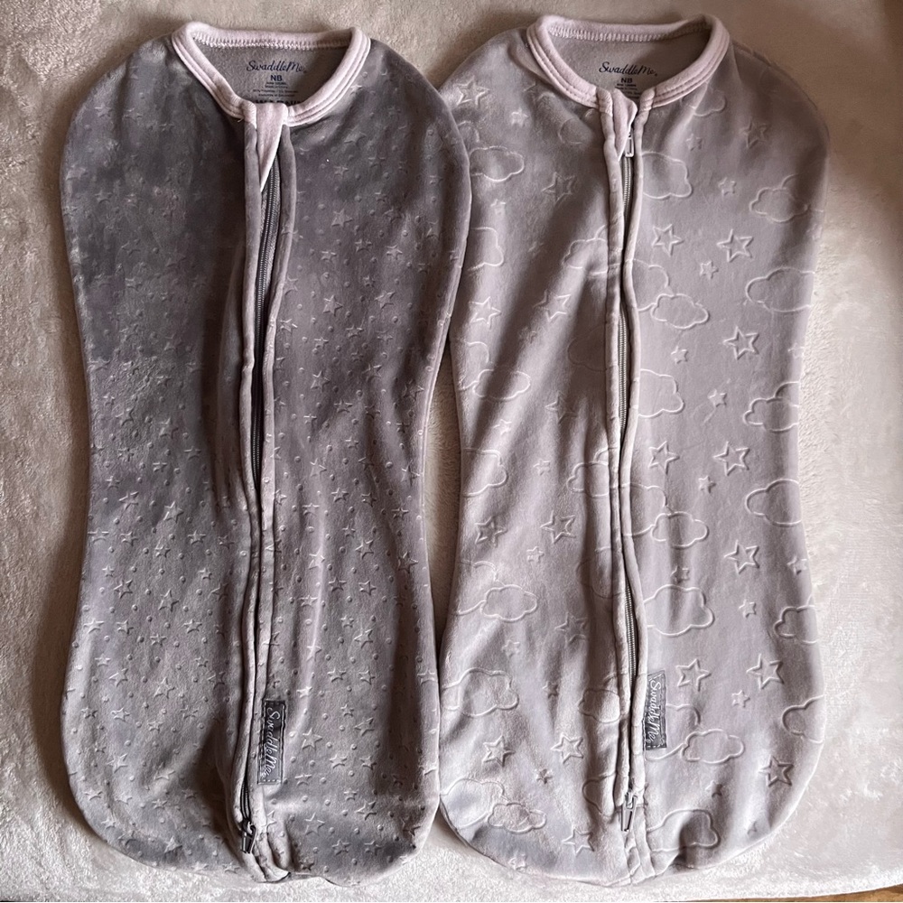 SwaddleMe Gray and White Star Cloud Swaddles